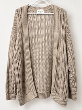 Wilfred Open-Weave Cardigan in Taupe